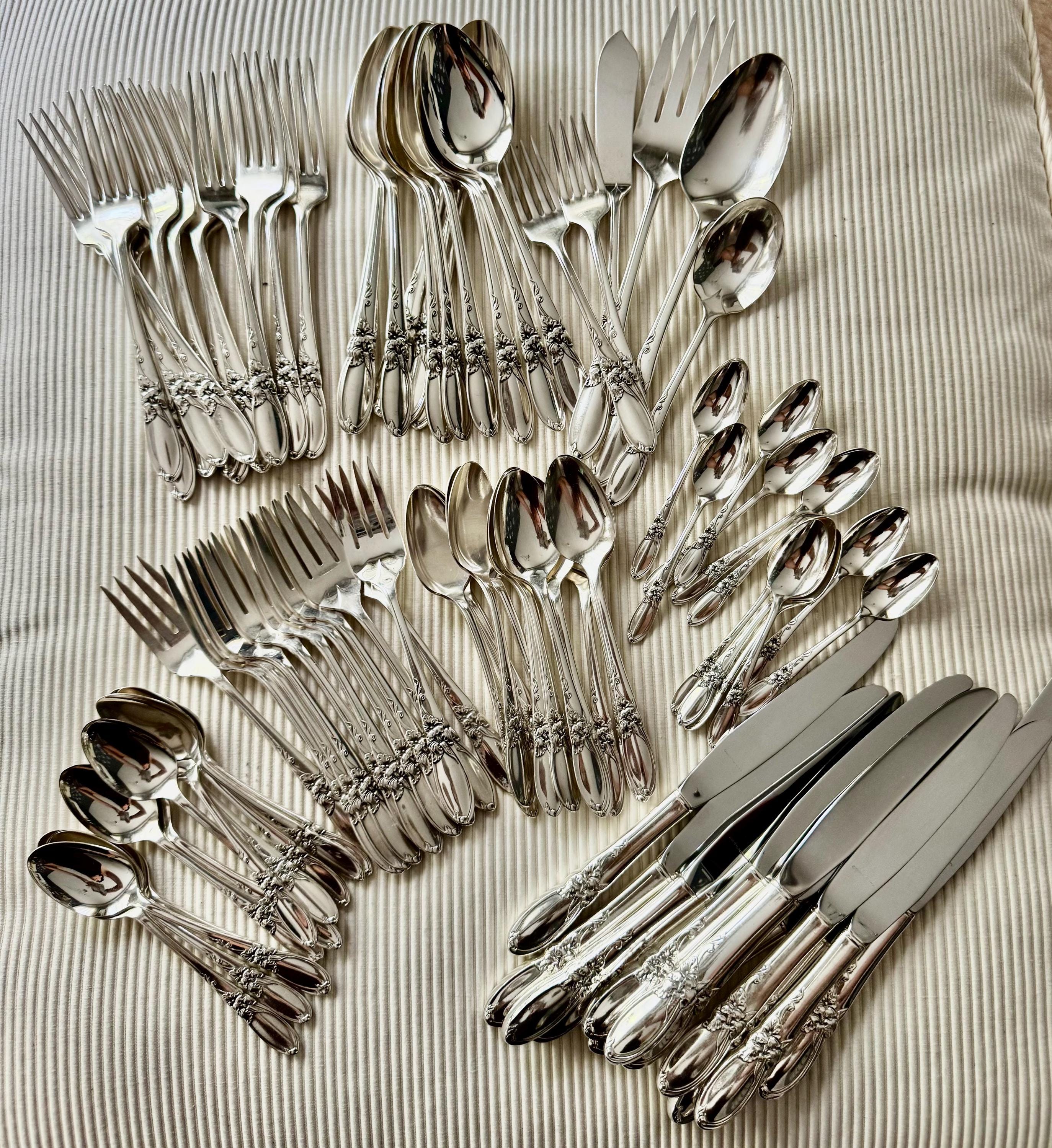 Vintage White Orchid Silverware Set: 1953 Community Silverplate