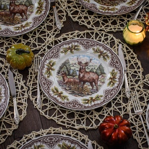 Royal Stafford Transferware Dinner Plates: Thanksgiving Fall Decor, Made in England bild 5