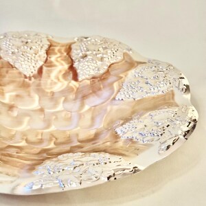 Vintage BMF Silverplated Footed Serving Bowl — Rose Embossed — Made in Western Germany image 7