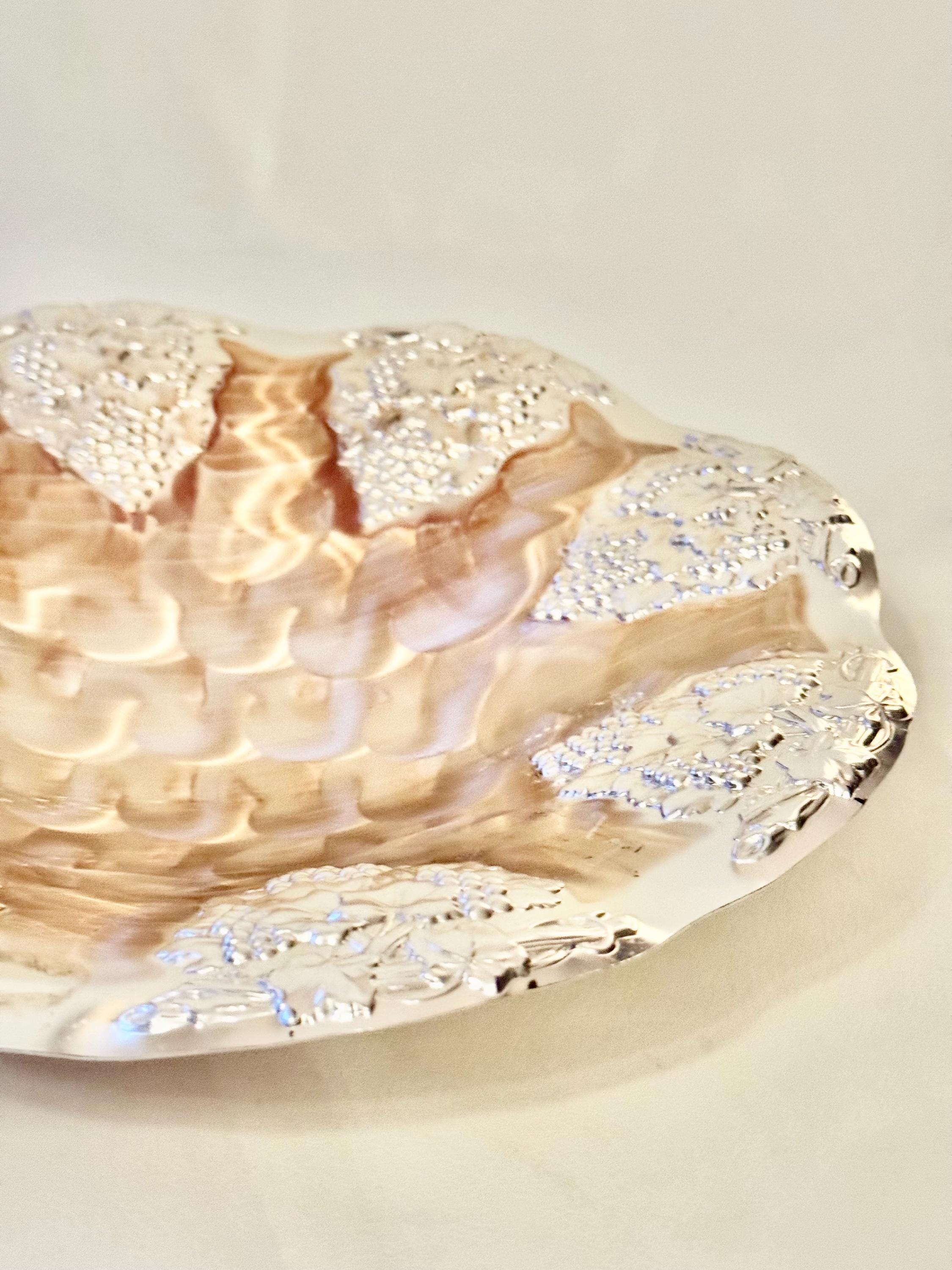 Vintage BMF Silverplated Footed Serving Bowl — Rose Embossed — Made in Western Germany
