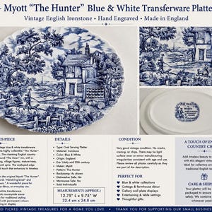Vintage or Antique Blue & White Transferware Serving Platters bild 12