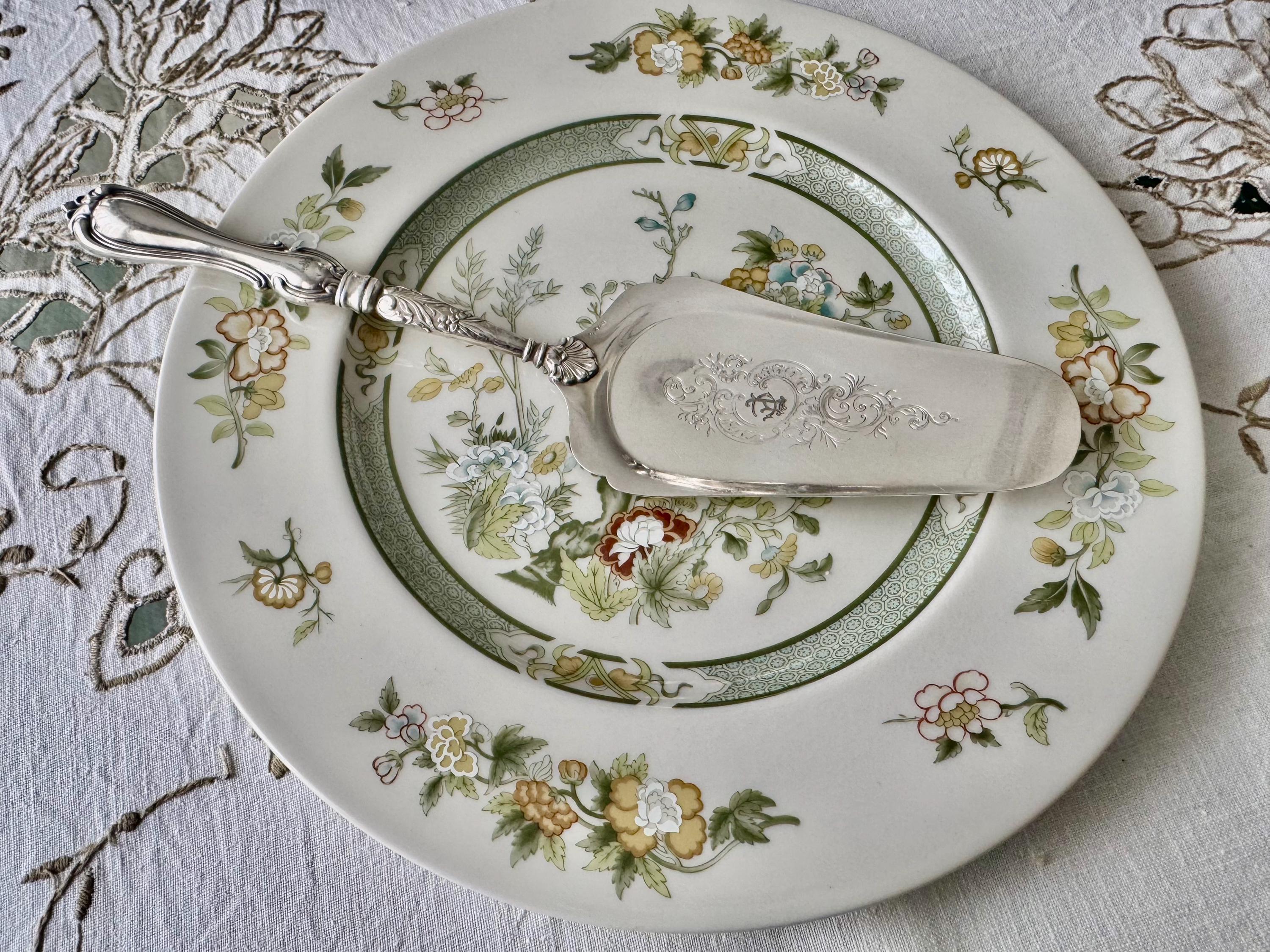 Antique WMF German Silverplate Cake Server – Ornate Engraved Serving Slice