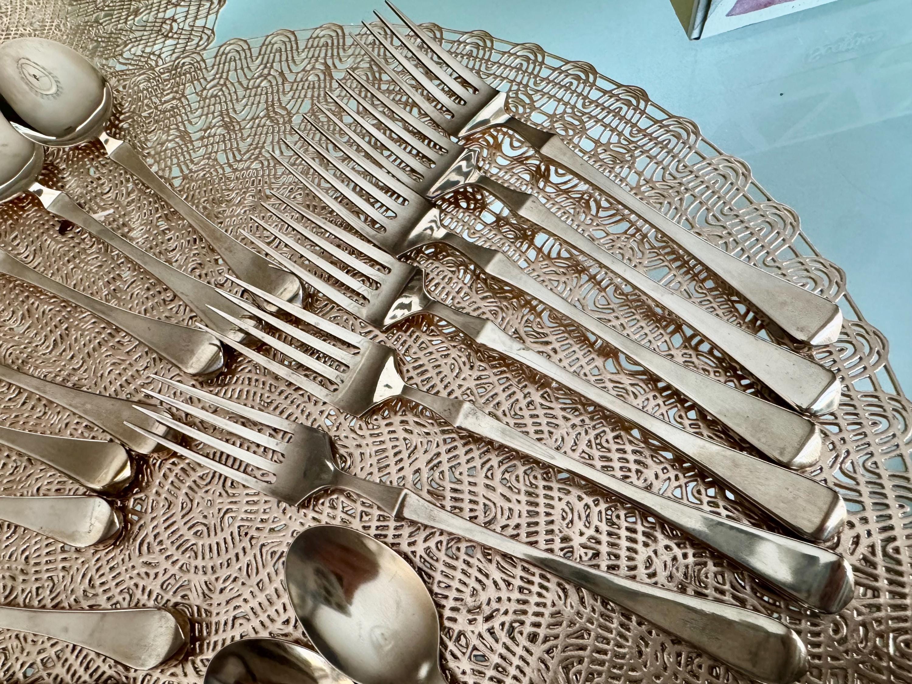 Vintage Brass Complete Flatware Set for 6 Persons Plus Extras - Thailand - 28 Items