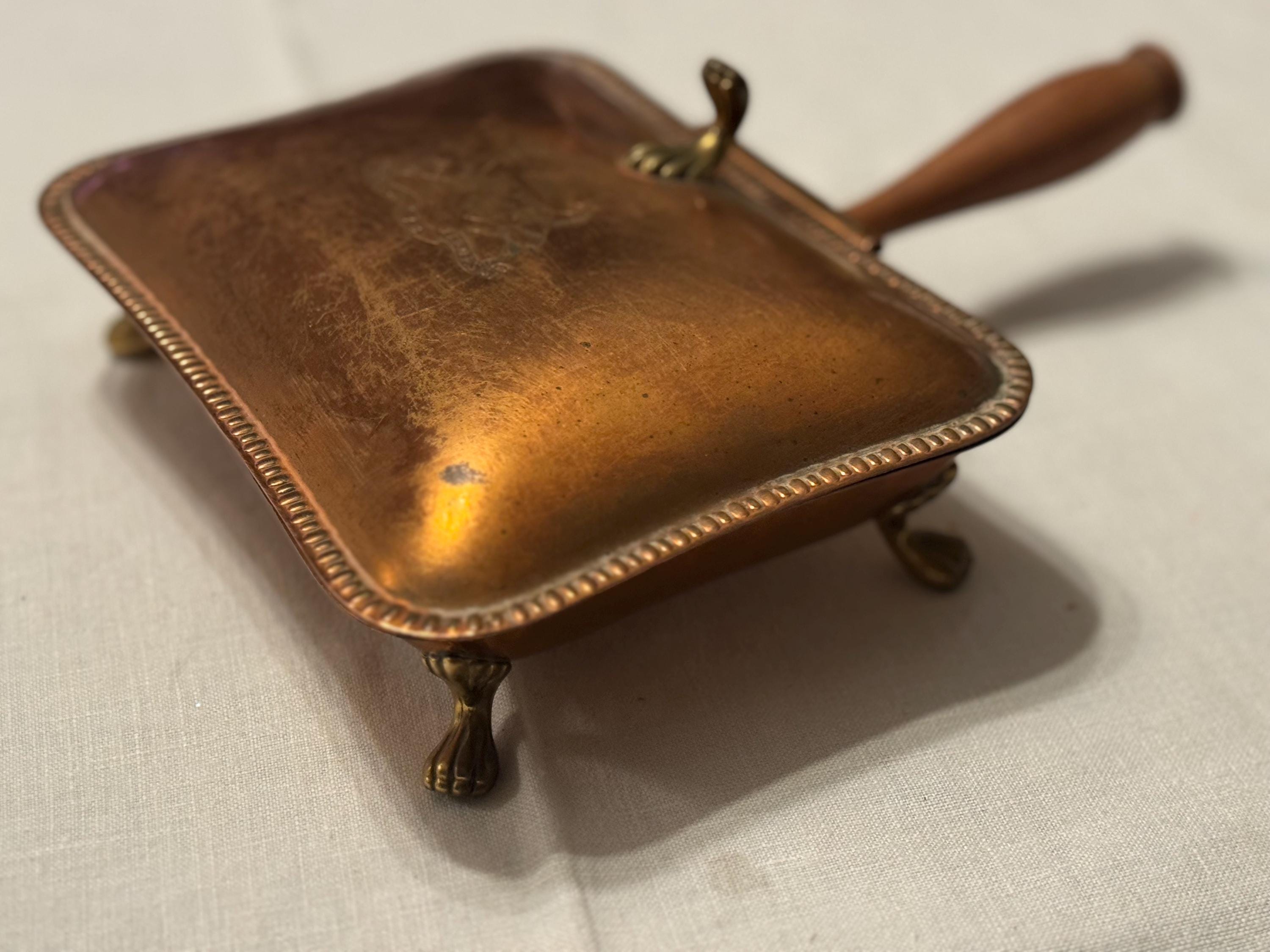 Vintage Italian Brass Phone Valet Dish • Mid-Century Dinner Table Box