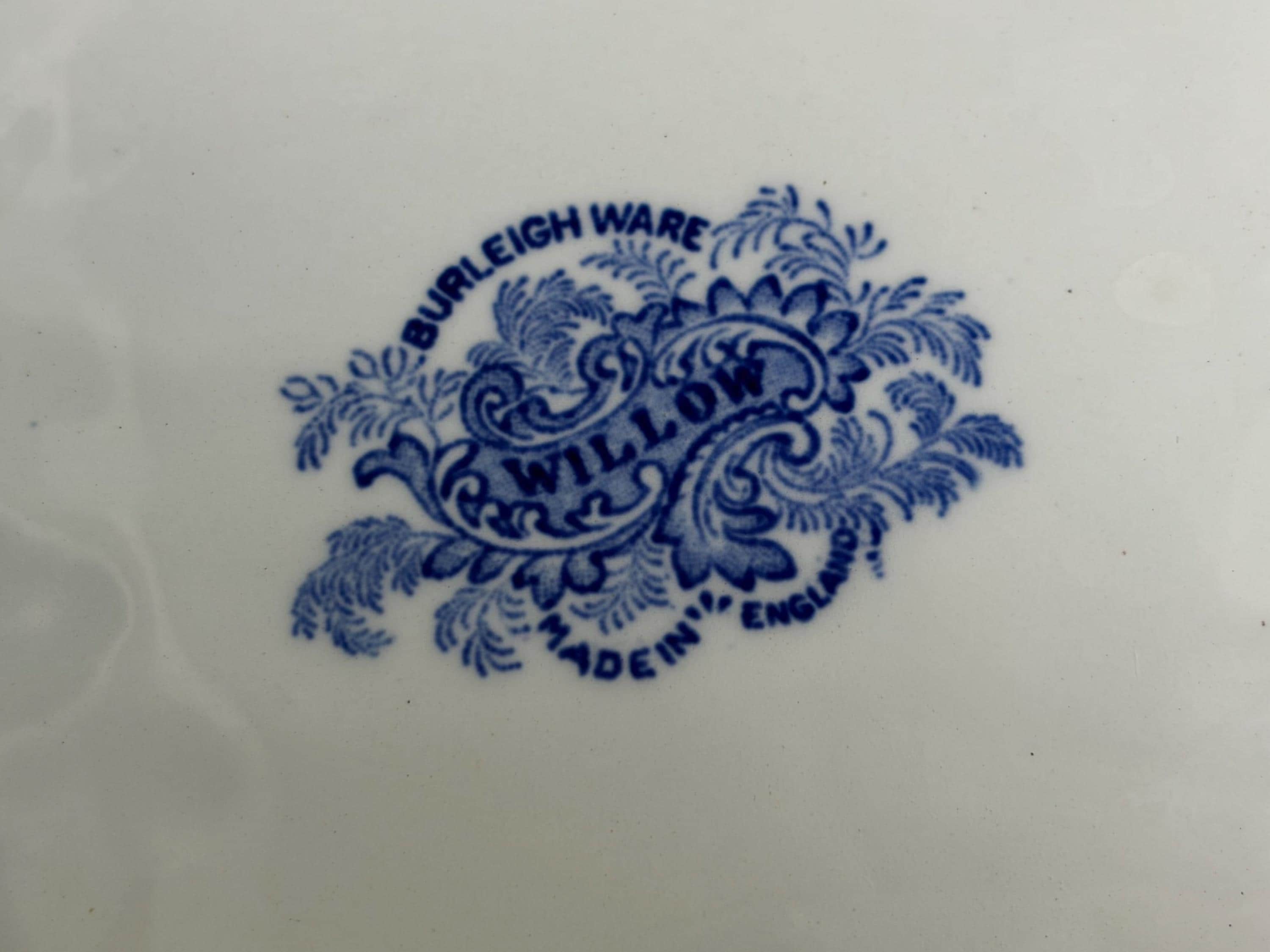 Extra Large Blue & White Chinoiserie Serving Platters | Burleigh Ware Willow or English Willow Eaton Fine Dining | Sold Individually
