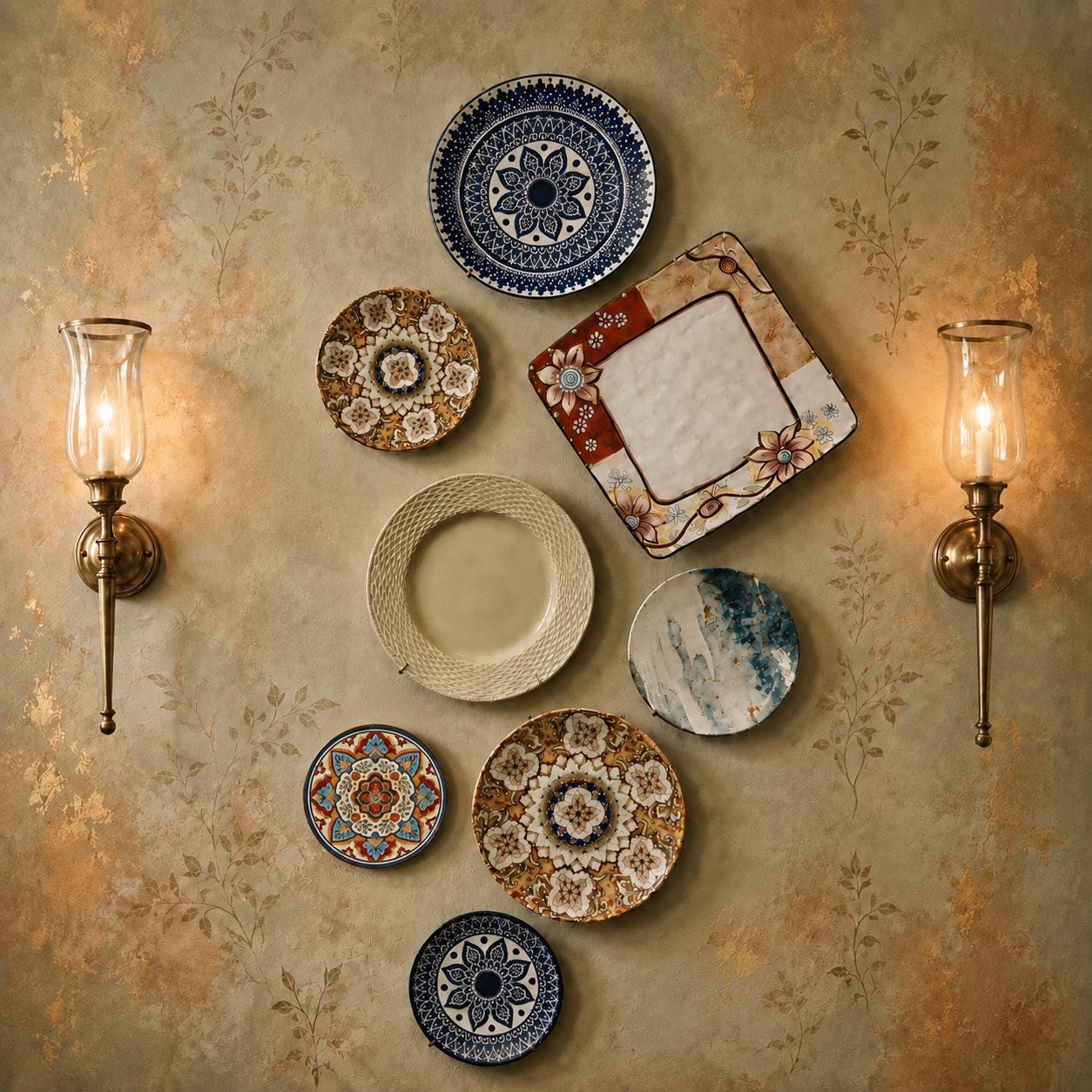 Curated Contemporary Plate Wall Set – European Style Cottage Decor
