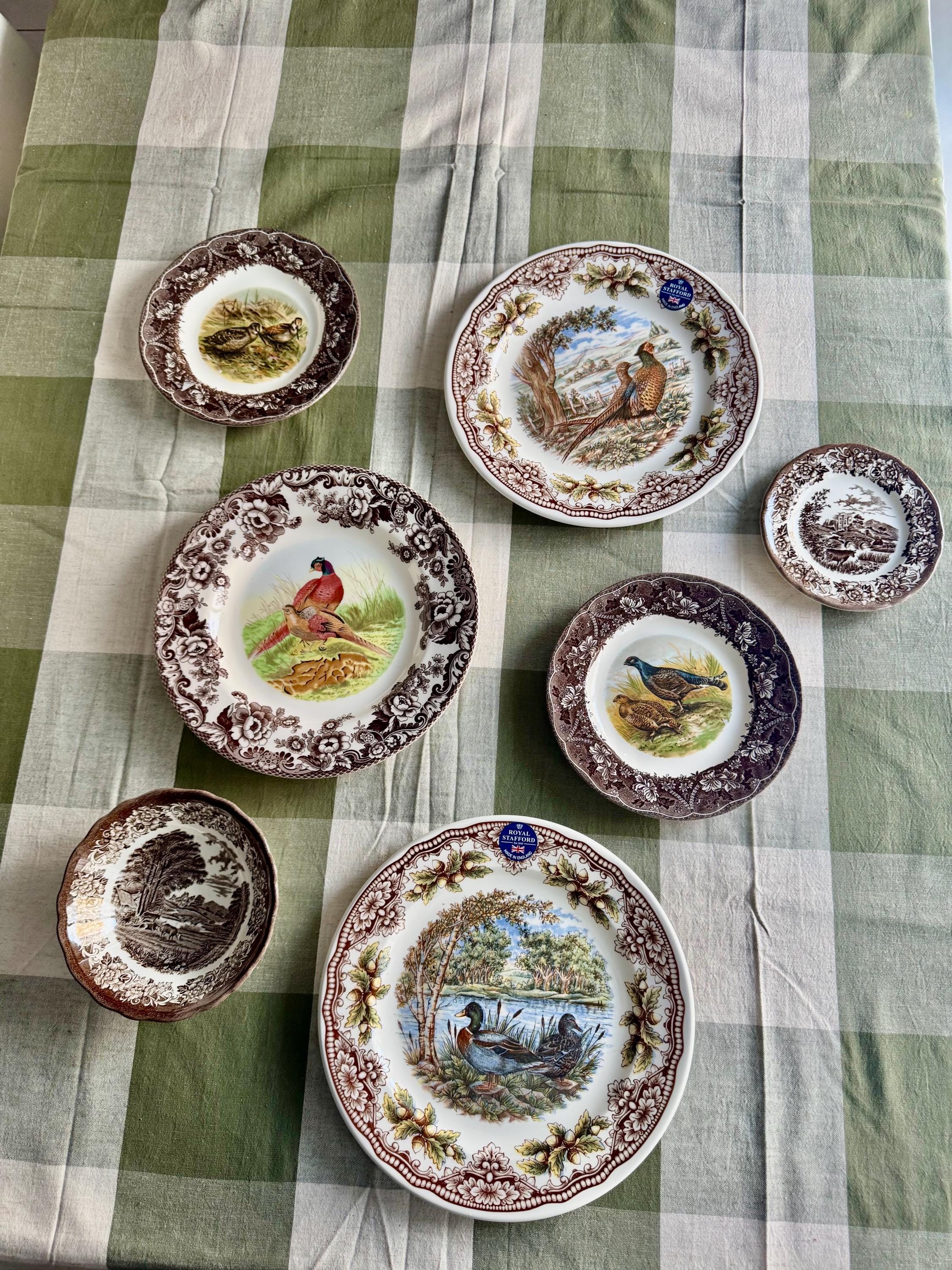 Exquisite Vintage English Animal Collection Plates – Wall Gallery Set of 7