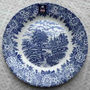 Vintage-Inspired Blue & White Dinner Plates — Mix Match Your Favorites — Made in England 1. Shepherd & Sheep