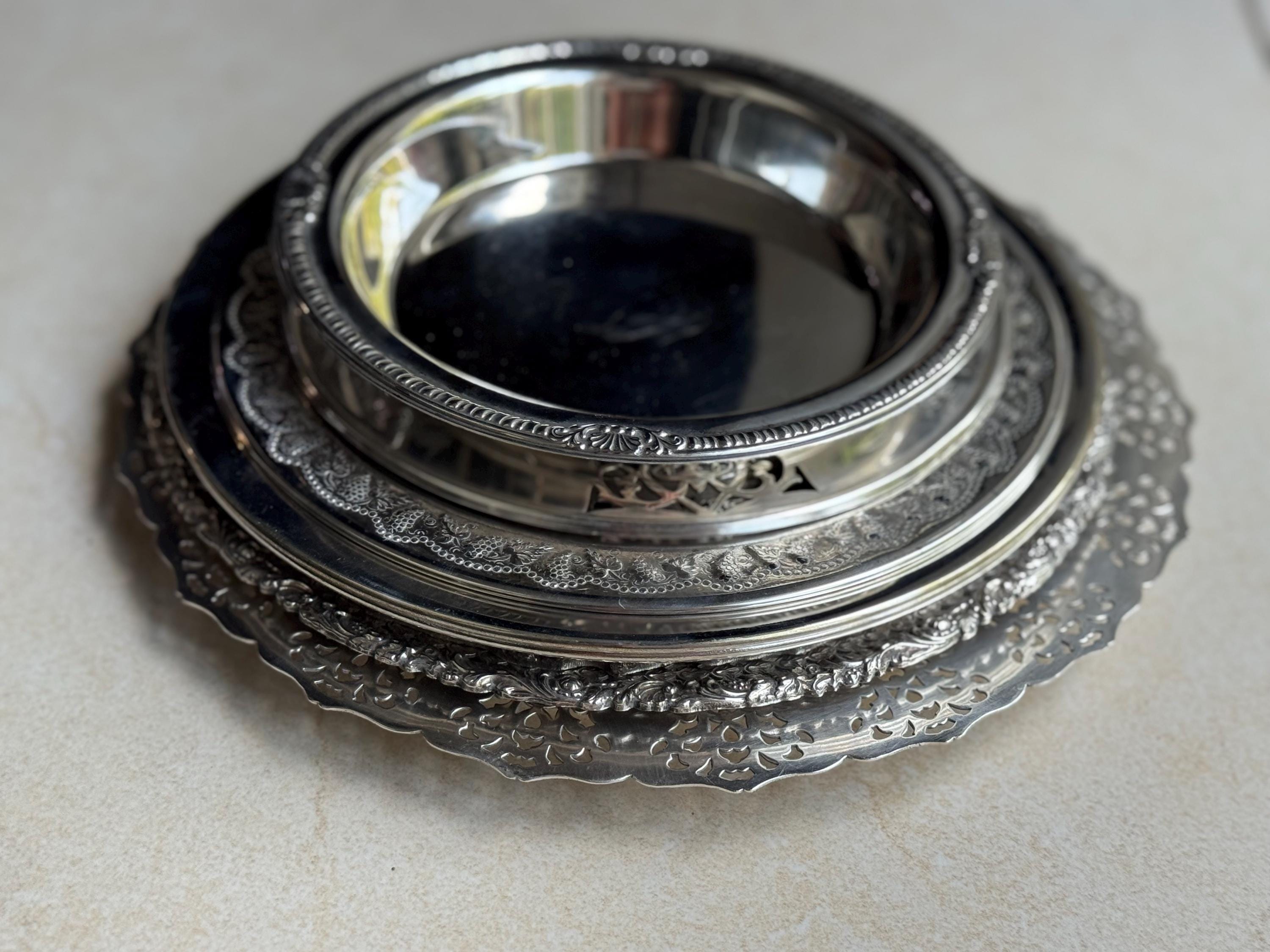 Vintage Silverplate Round Trays — Assorted Designs —Small to Medium Size 6-8.5” — Sold Individually