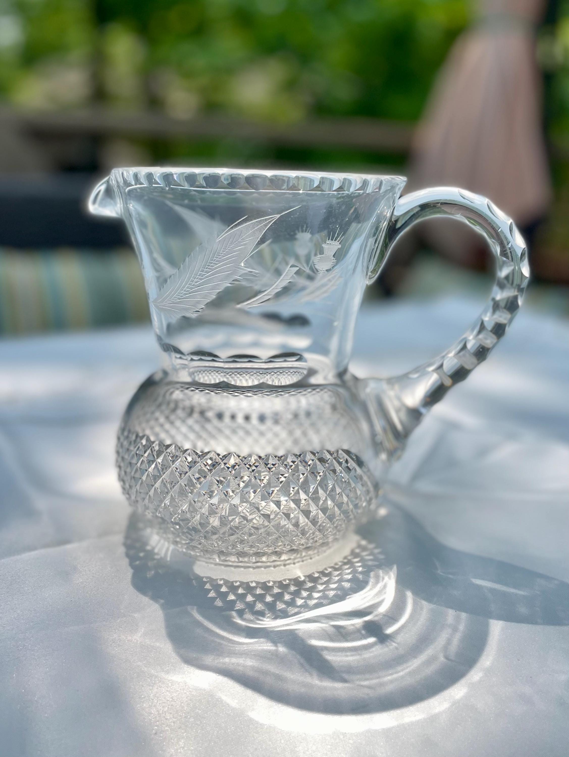 Vintage Heavy Crystal Glass Pitchers – Choose Your Size & Style