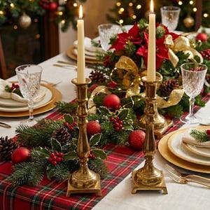 Vintage Brass Candle Holder Collection — Sold in Pairs or Standalone Candelabras 1. Large Pair 13”