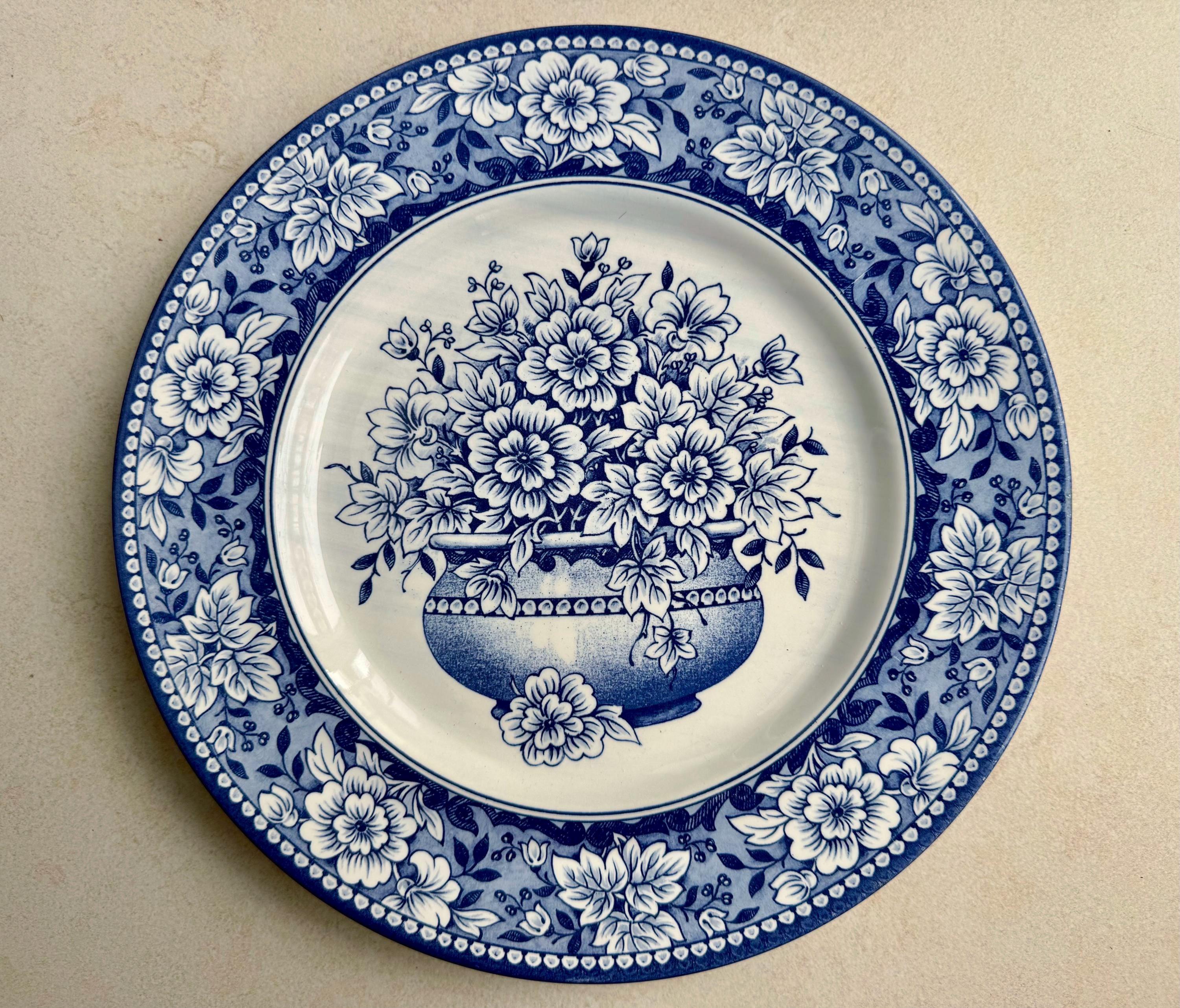 Blue & White Dinner Plate | Vintage-Inspired English Earthenware | Made in England