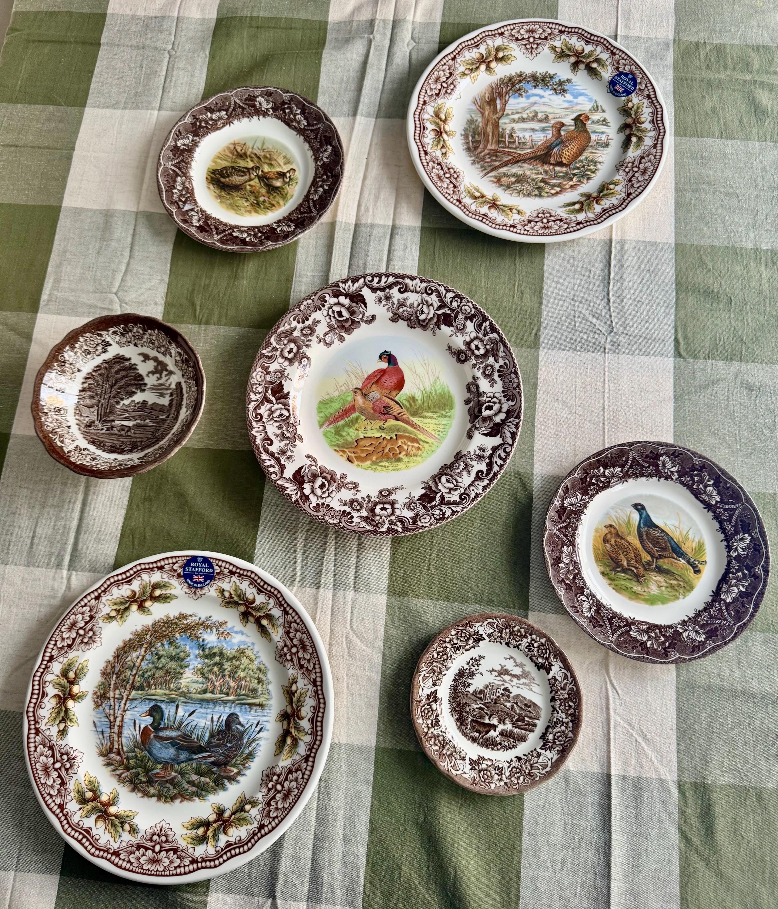 Exquisite Vintage English Animal Collection Plates – Wall Gallery Set of 7