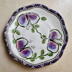 Vintage Purple Wall Plate Gallery Set of 7 | Antique Staffordshire Transferware | Grandmillennial Cottage Decor image 14