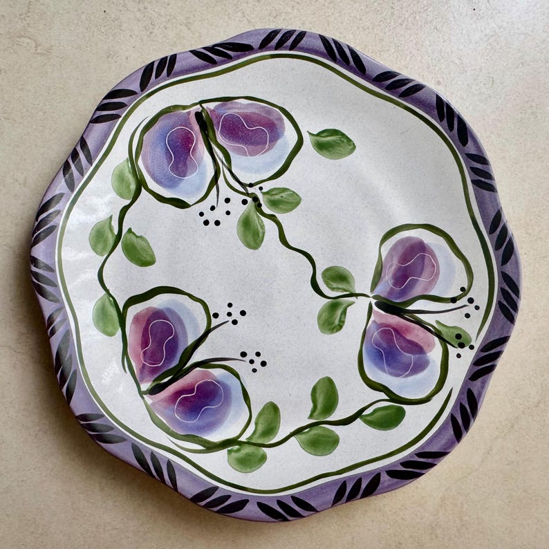 Vintage Purple Wall Plate Gallery Set of 7 | Antique Staffordshire Transferware | Grandmillennial Cottage Decor image 14