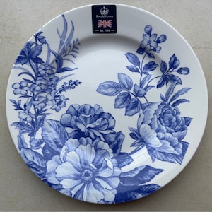 Blue & White Vintage Inspired Salad Plates | Gallery Wall Decor England | Sold Individually C: Blue Flowers
