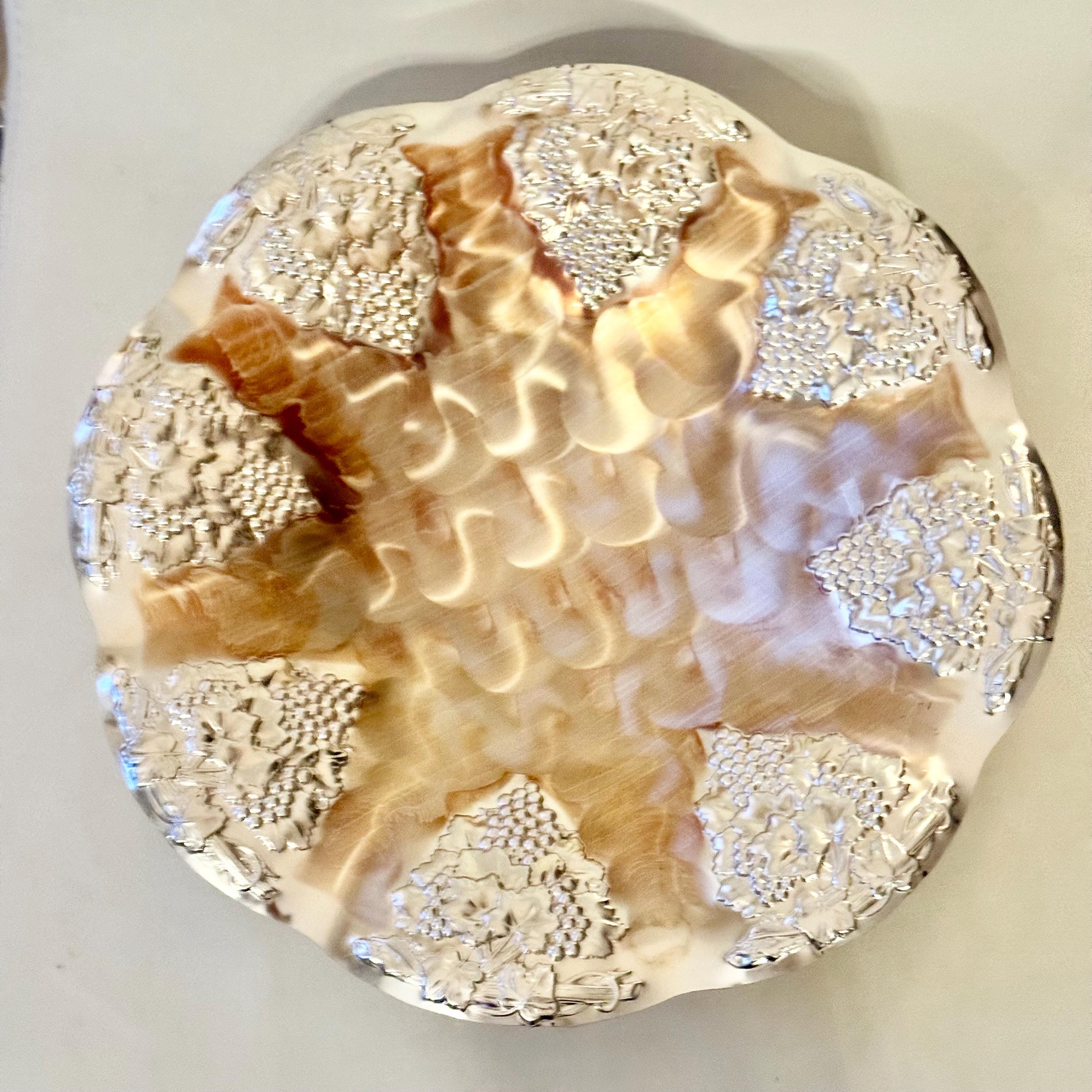 Vintage BMF Silverplated Footed Serving Bowl — Rose Embossed — Made in Western Germany