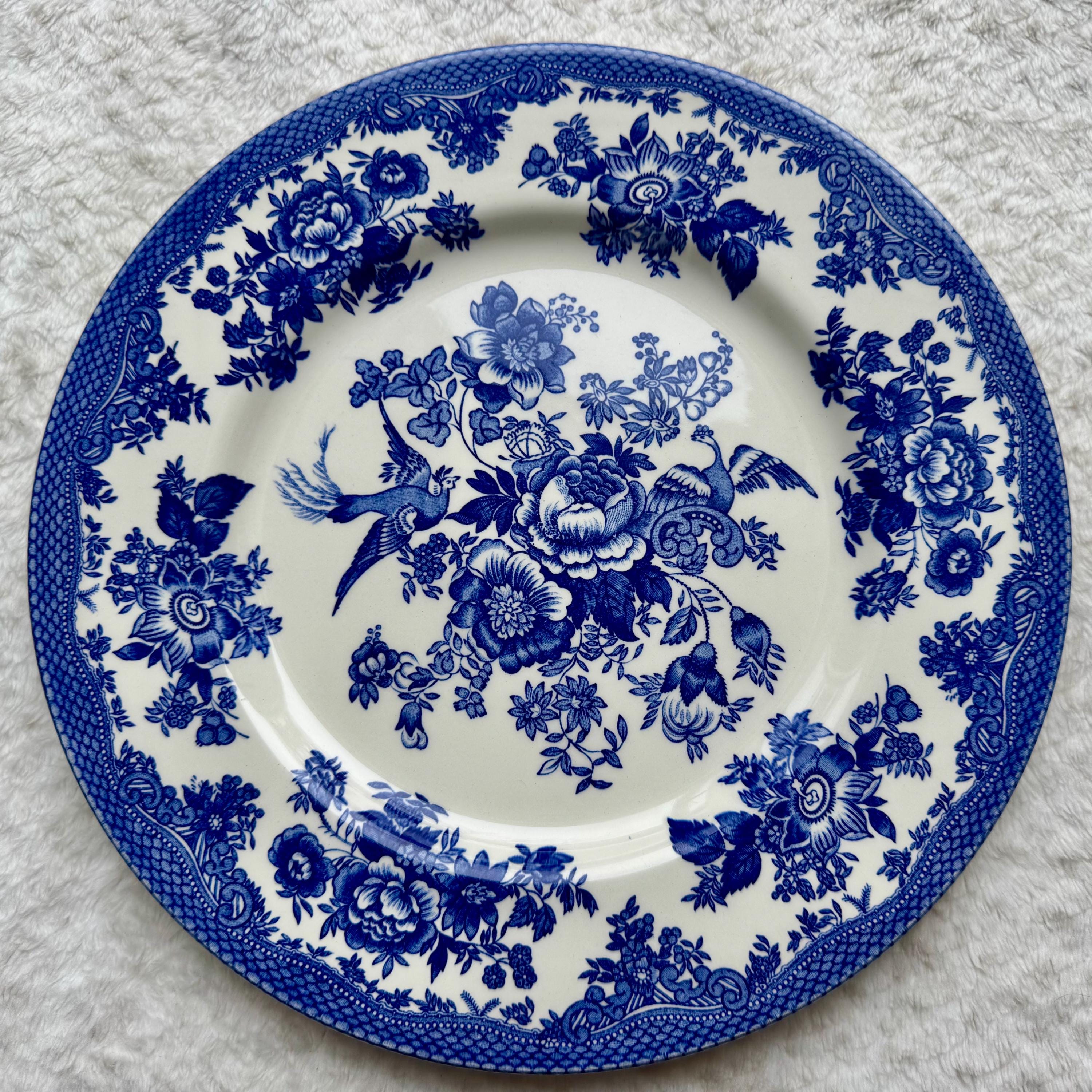 Vintage-Inspired Blue & White Dinner Plates — Mix Match Your Favorites — Made in England