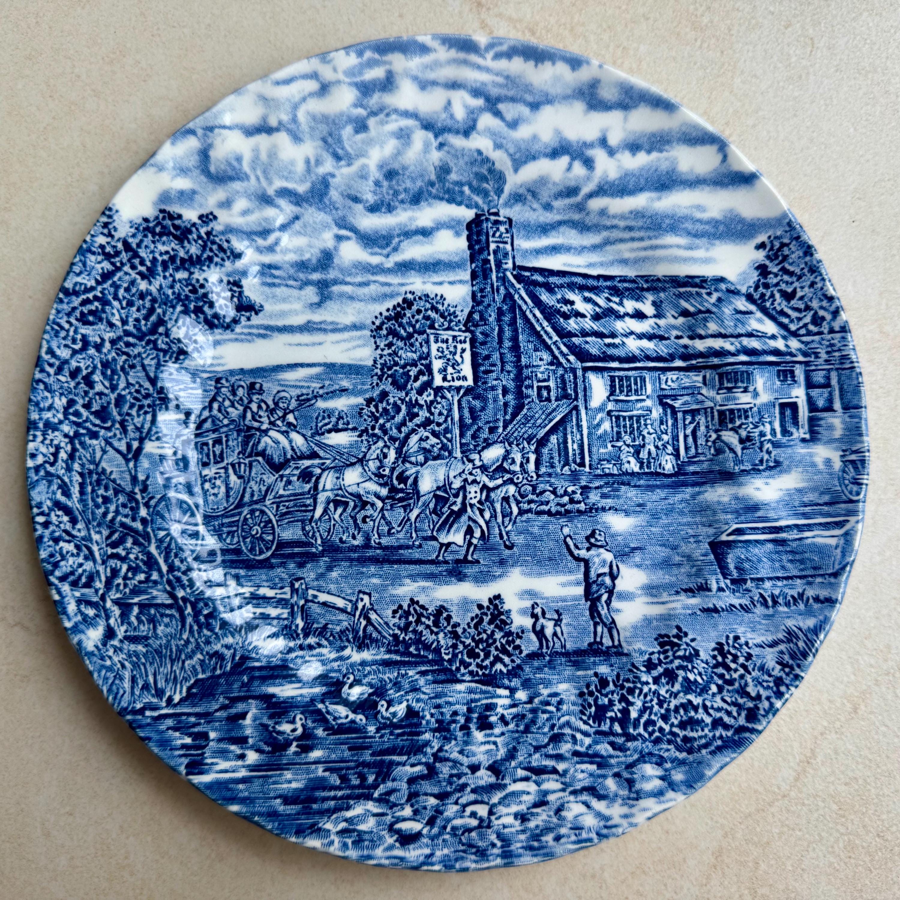 Blue & White Vintage Inspired Salad Plates | Gallery Wall Decor England | Sold Individually