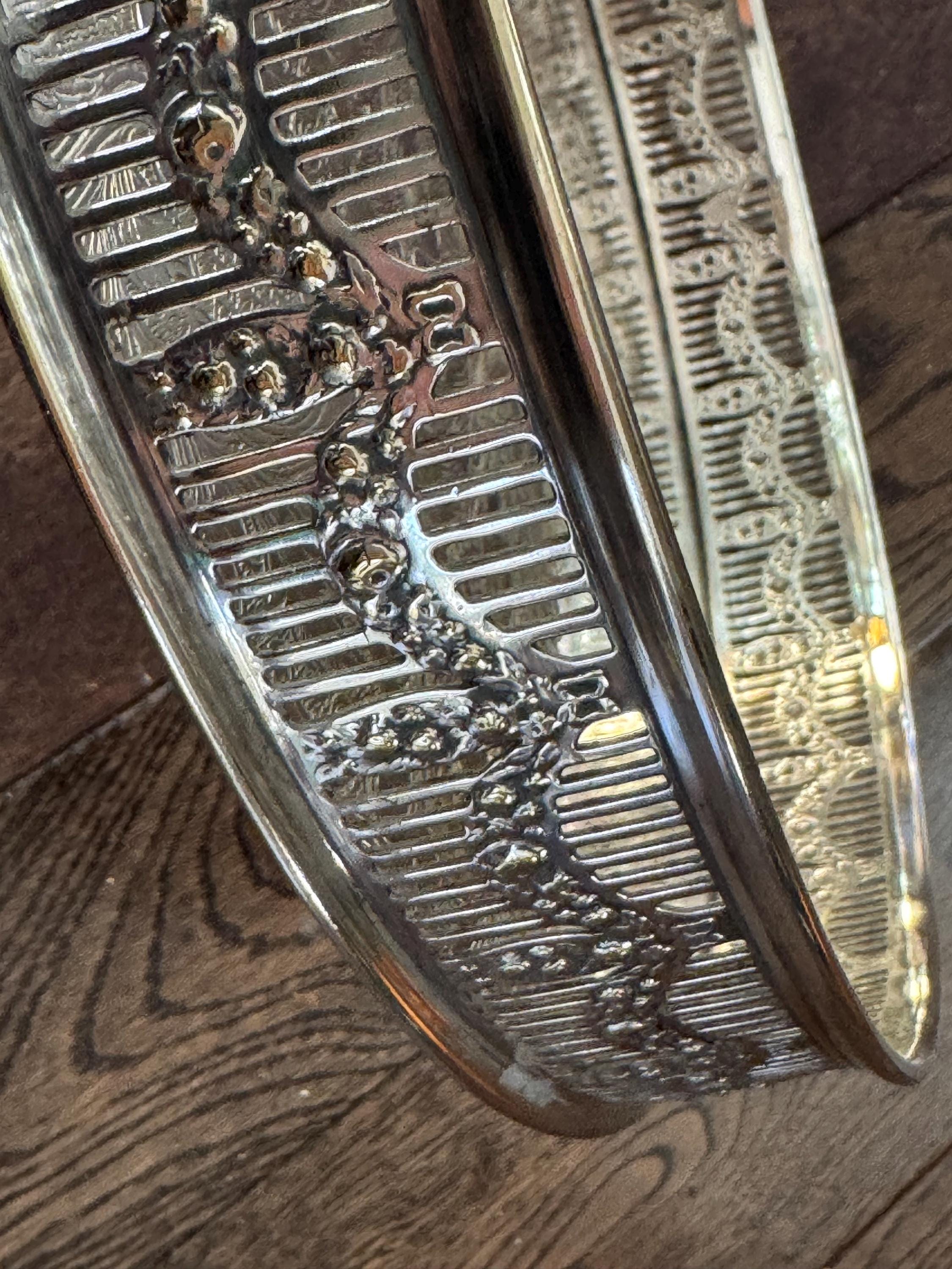 Vintage Sheffield England Silverplate Serving Tray – 12” Chased Floral Engraving – Pierced Gallery – Heavy Ornate Round Tray