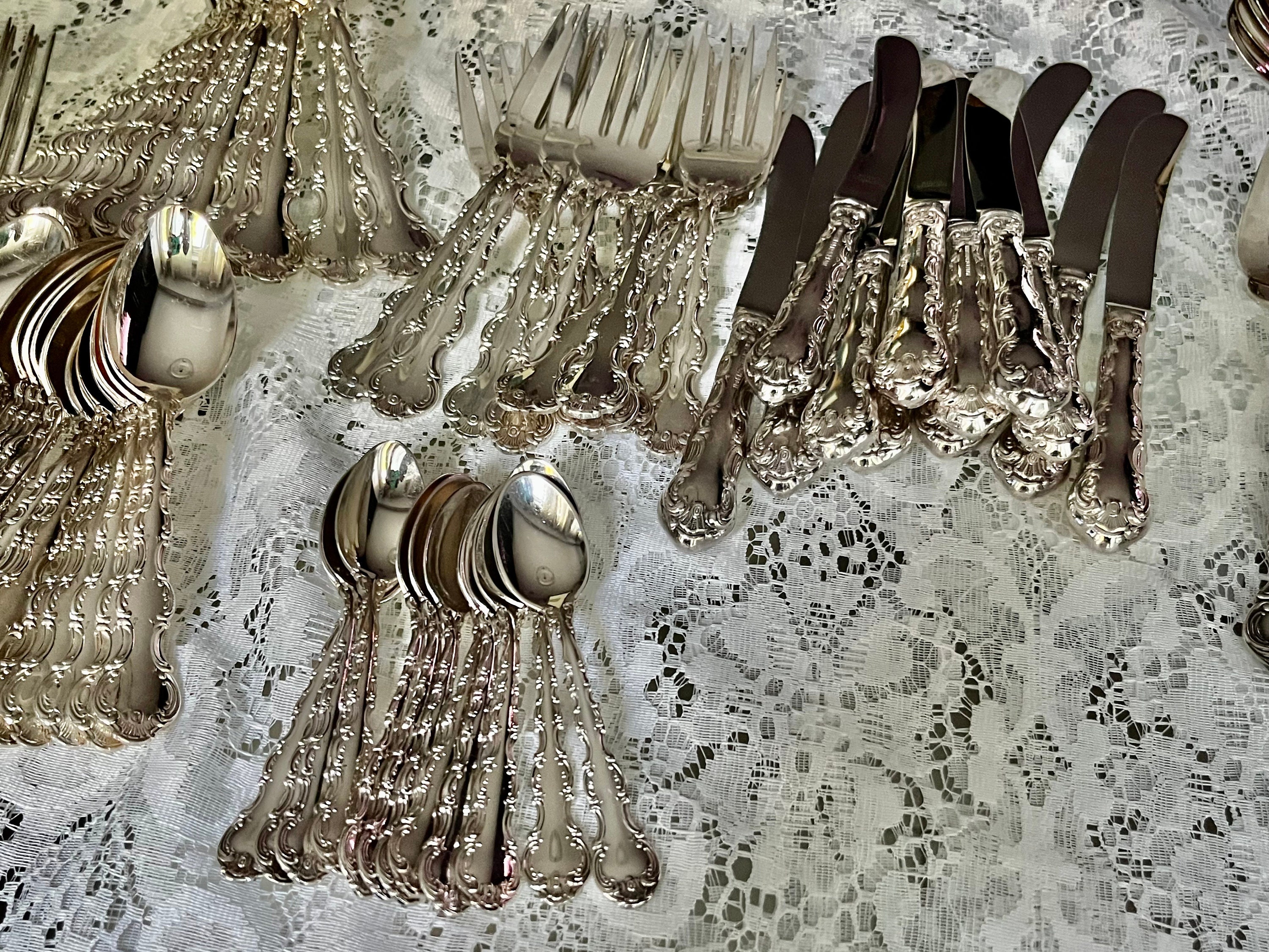 Vintage Birks Regency Silver-Plated Flatware Set – Louis De France Service for 4