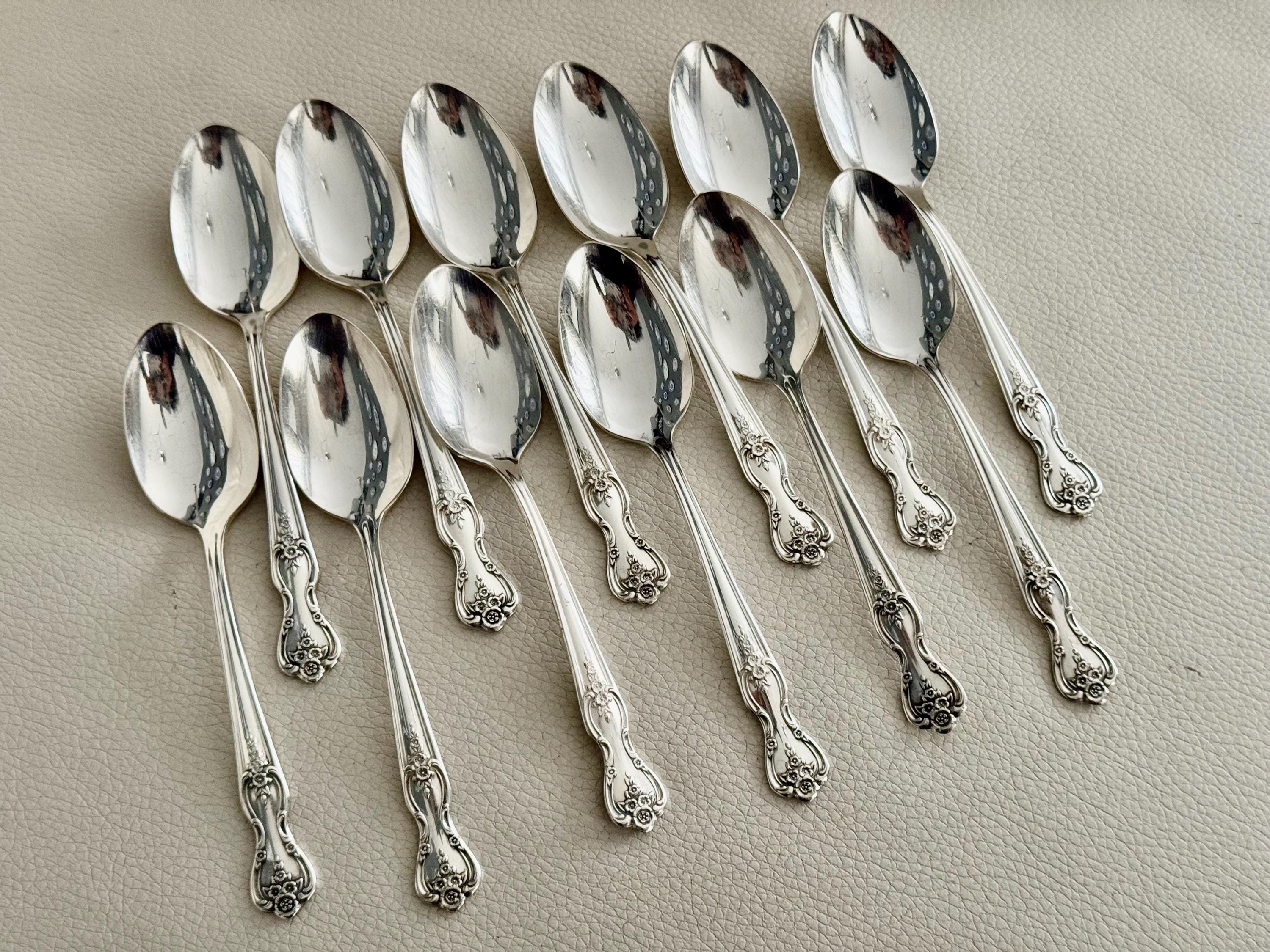 Vintage Dessert Spoons - Silver Plated Silverware Inspiration Magnolia (1951) by Rogers & Bros