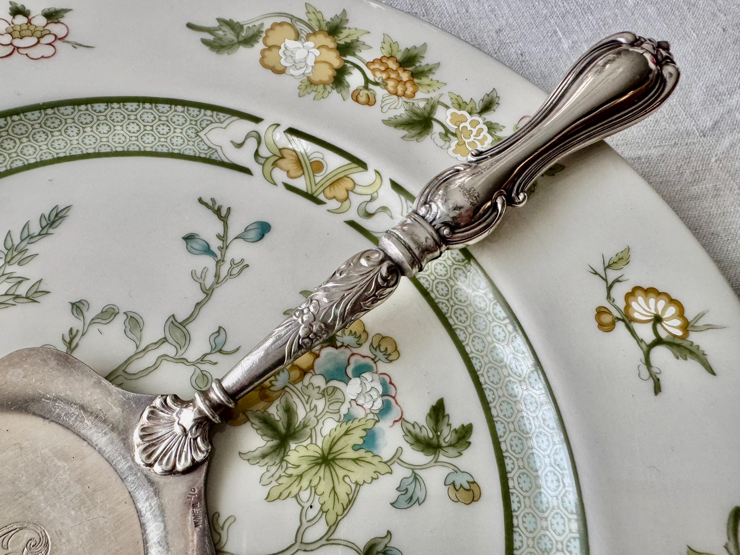 Antique WMF German Silverplate Cake Server – Ornate Engraved Serving Slice