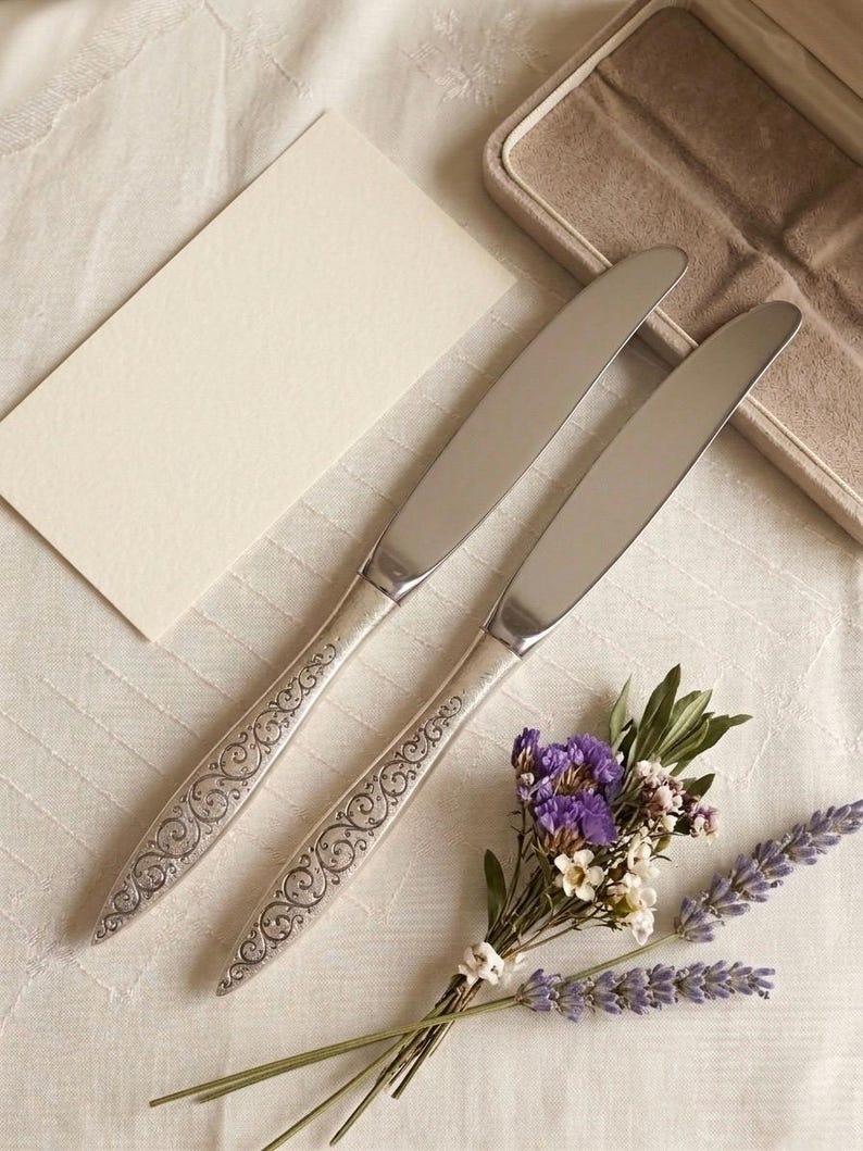 Wallace “Spanish Lace” Sterling Handle Knife – 1964 – Elegant Hollow Knife 画像 3