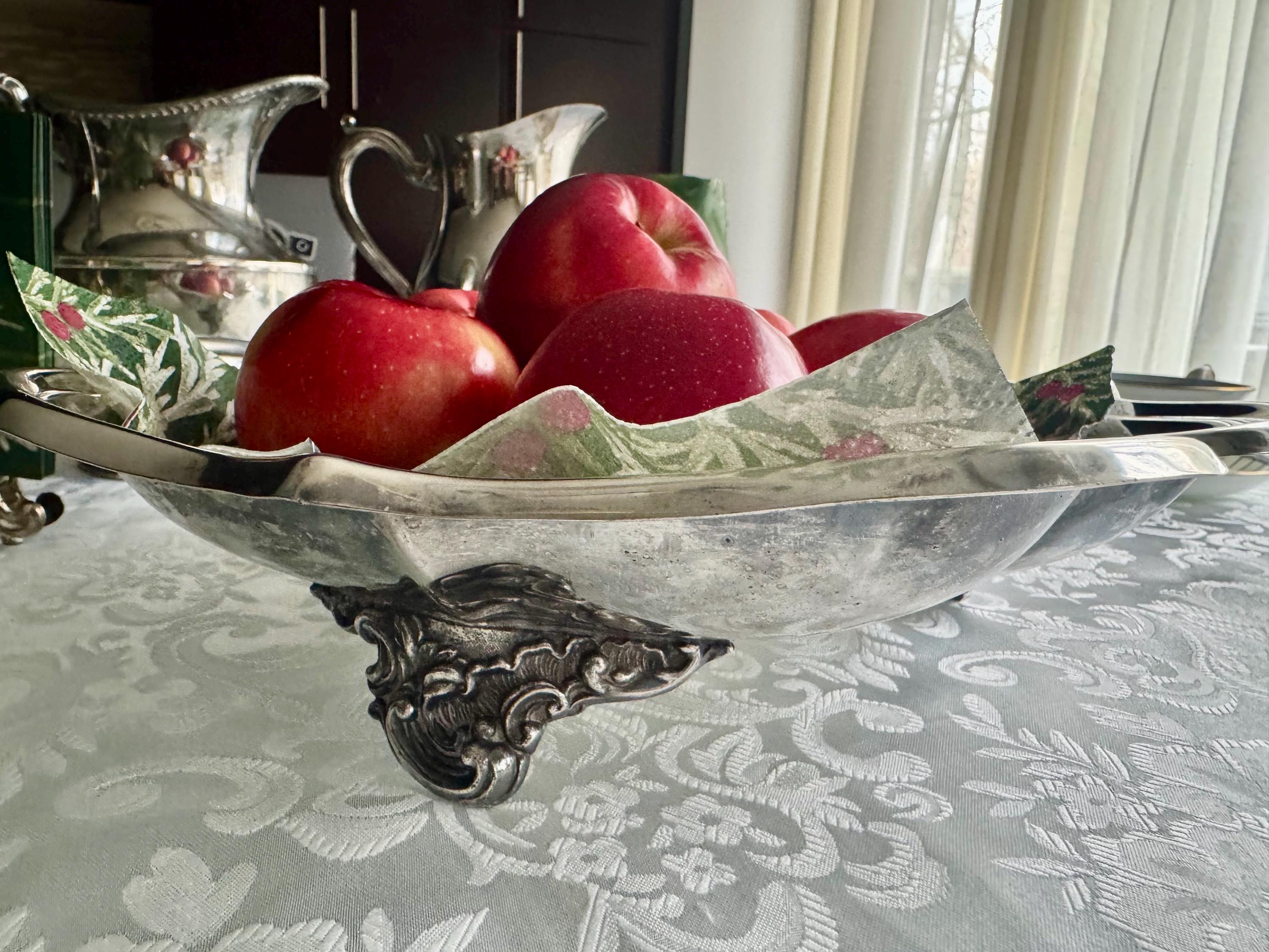 Ornate Viking Plate Footed Fruit Bowl – 12” Wide –  Made in Canada