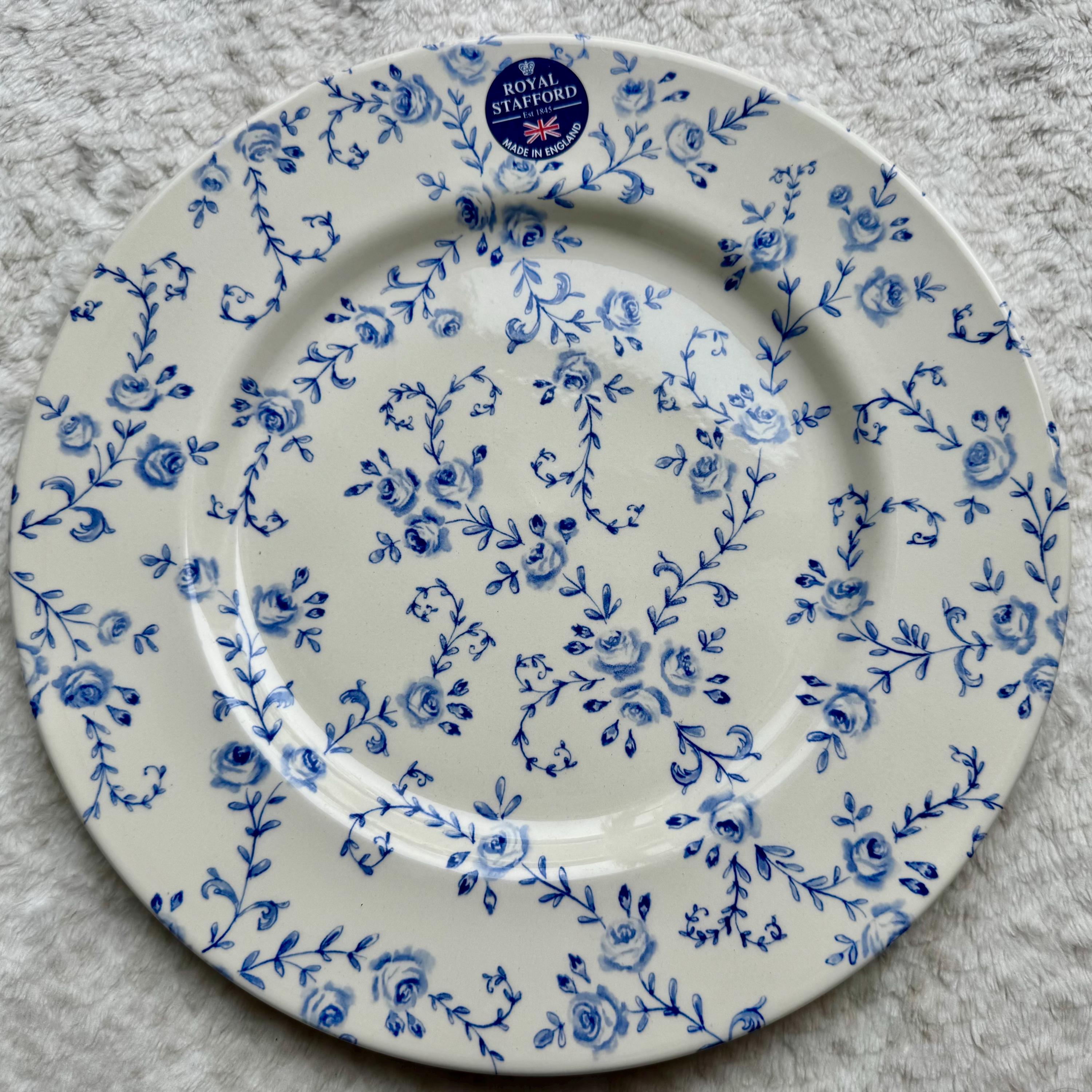 Vintage-Inspired Blue & White Dinner Plates — Mix Match Your Favorites — Made in England