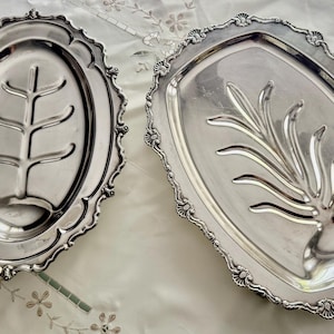 Elegant Vintage Silverplate Meat Trays – Footed – Ornate & Functional – Sold Individually