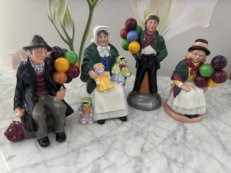 Royal Doulton Balloon Sellers Figurines, Hand-Painted English Porcelain, Vintage Collectible image 9