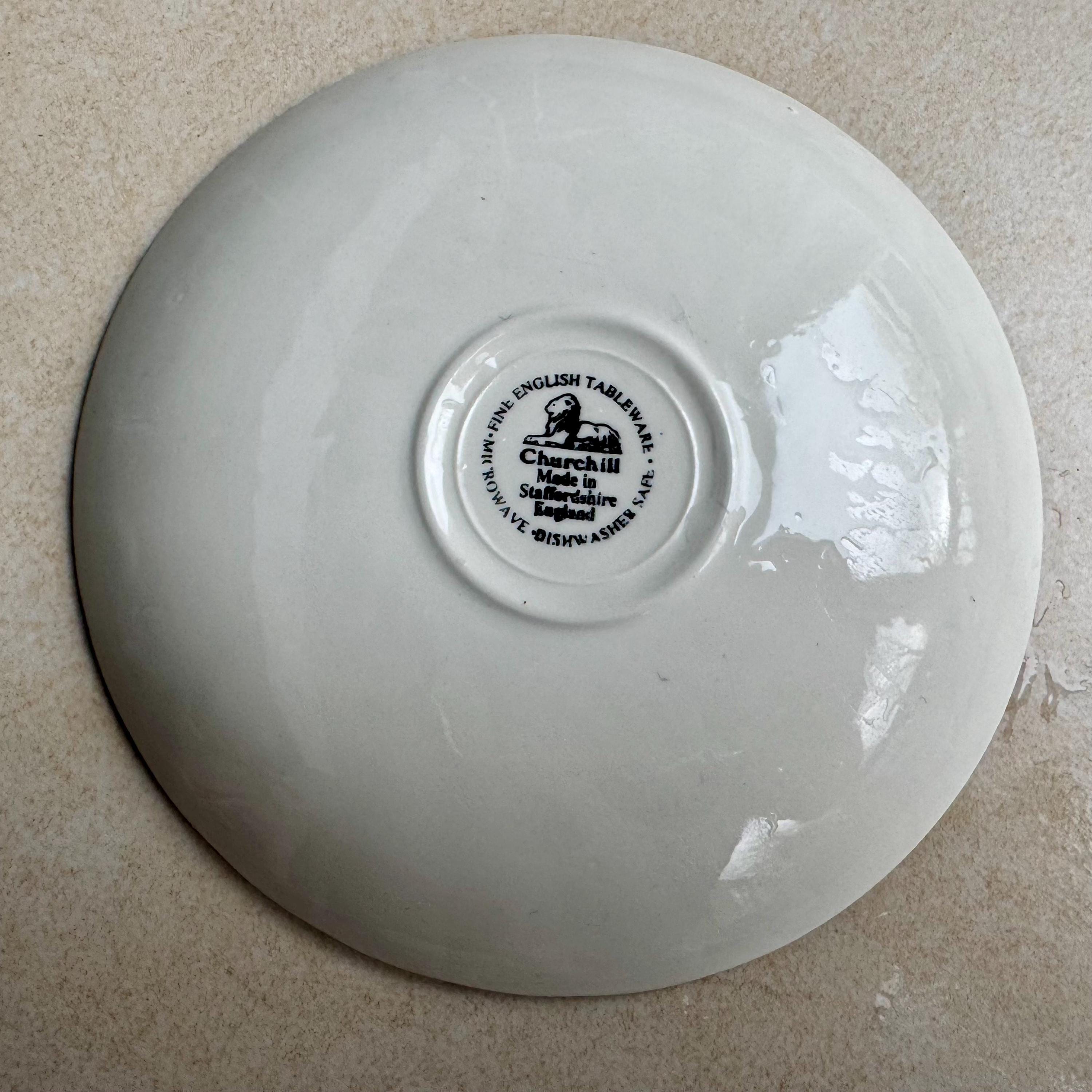Rare Unique Antique Blue & White Transferware Wall Plate Collection – 5-Piece Assortment