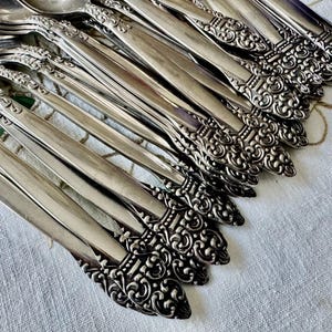 Vintage Northcraft Stainless Steel Flatware Set • Ornate Scroll Pattern, Japan image 8