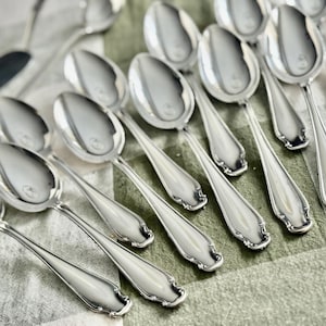 Rostfrei Solingen verzilverd bestek – complete service voor 11 + extra's – Duitsland afbeelding 14