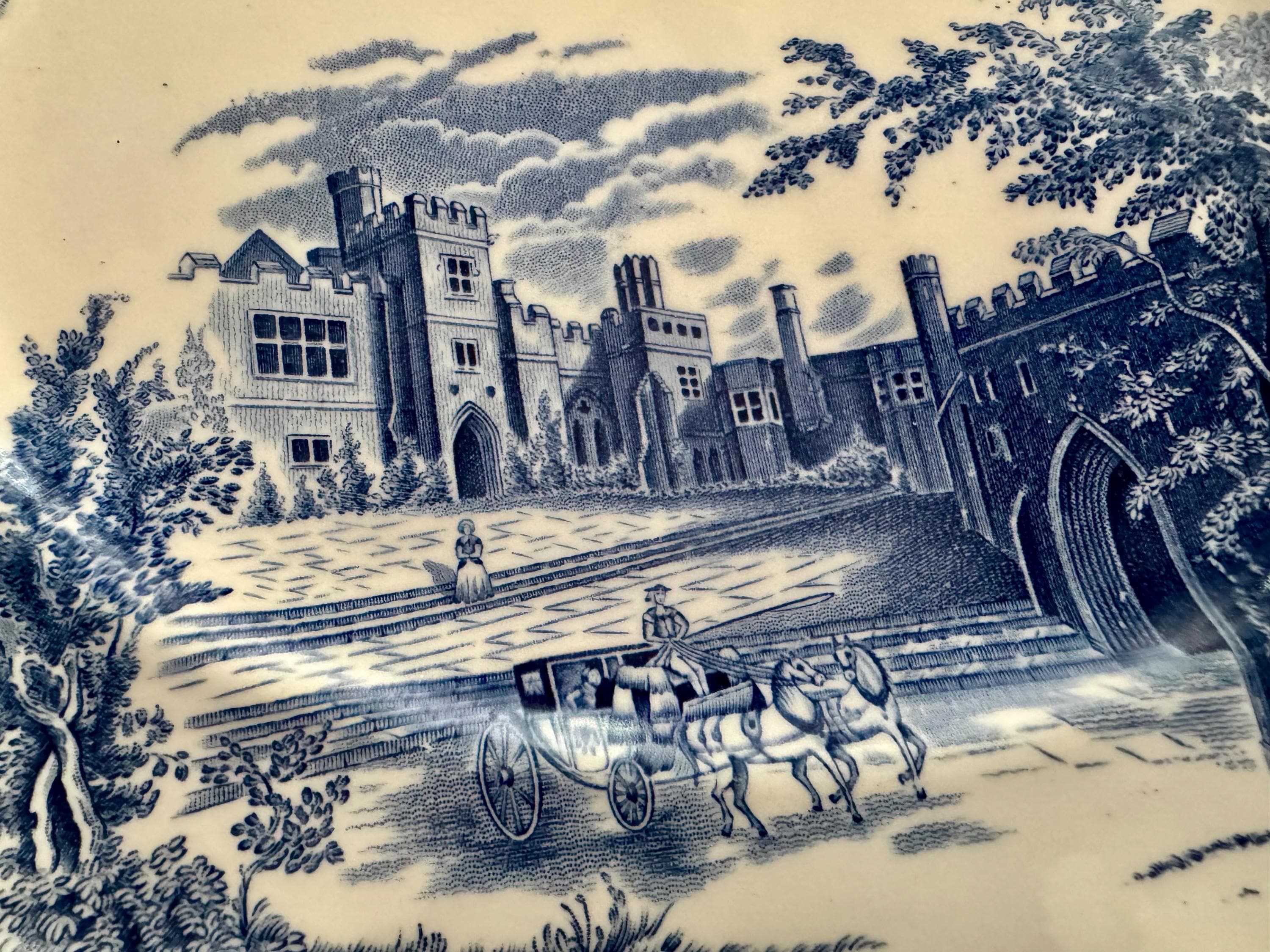 Vintage Johnson Brothers “The Old Mill” | 14” Serving Platter | English Transferware | Thanksgiving Platter | Wall Decor