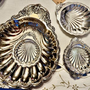 Vintage Silverplate Shell Tray: Rococo Floral Serving Dish, Hong Kong