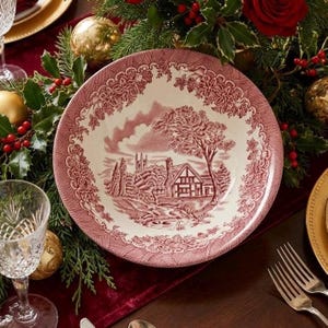 Vintage Churchill England Dinnerware - The Brook in Pink - Dishes Custom Sets - Christmas Table image 5