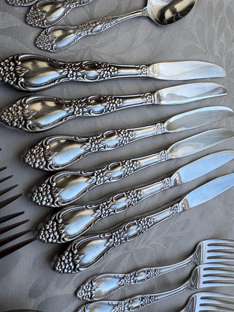 Vintage Oneida Huntington USA (Stainless 1977-1991) Flatware Set – Complete Set for 6 (36 items) Bild 4