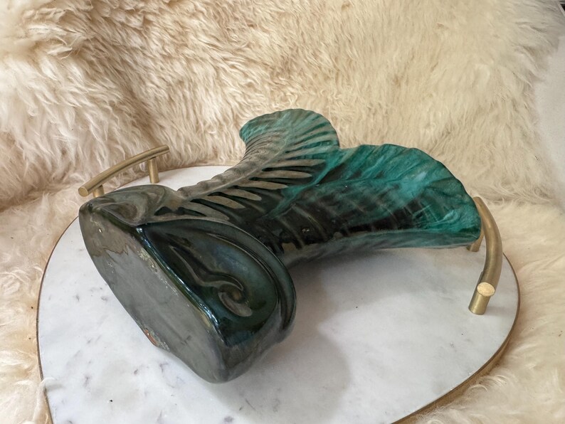 Blue Mountain Pottery Leaf Vase – 8.5” Tall – BMP Canada Green Drip Glaze bild 8