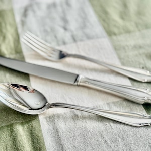 Rostfrei Solingen verzilverd bestek – complete service voor 11 + extra's – Duitsland afbeelding 13