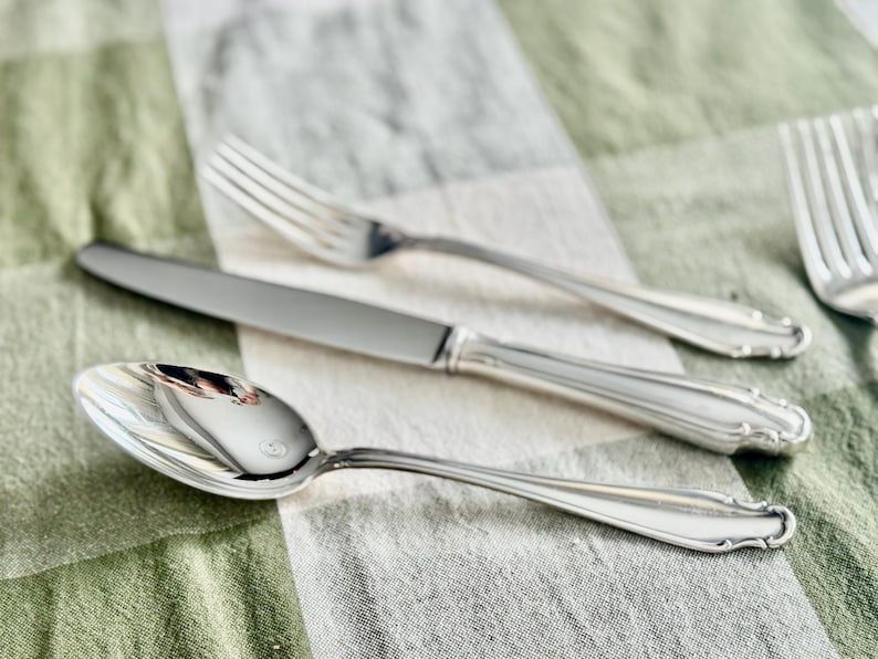 Rostfrei Solingen verzilverd bestek – complete service voor 11 + extra's – Duitsland afbeelding 13