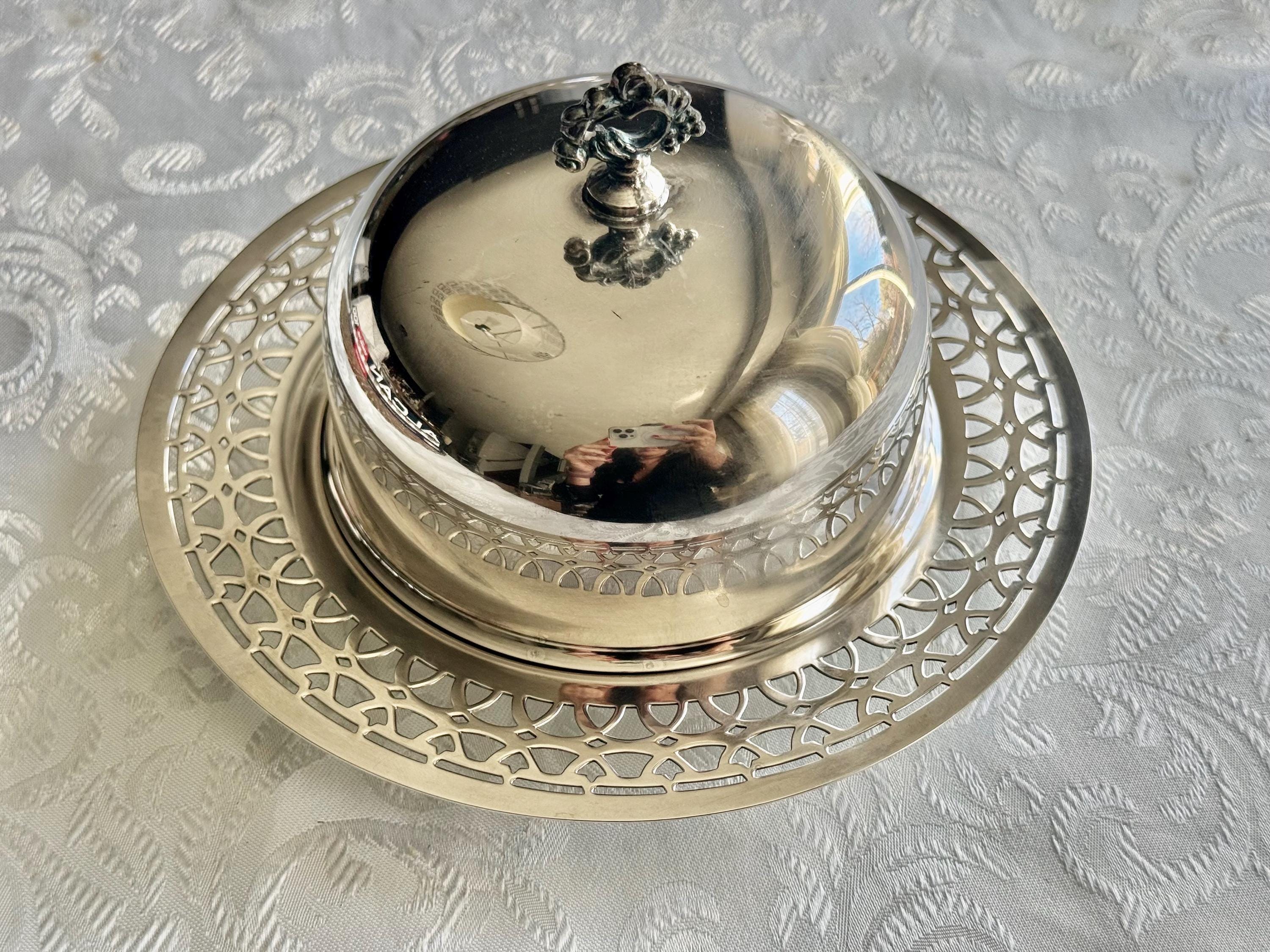 Vintage Silverplate Covered Dishes & Roll-Top Server — Sold Individually