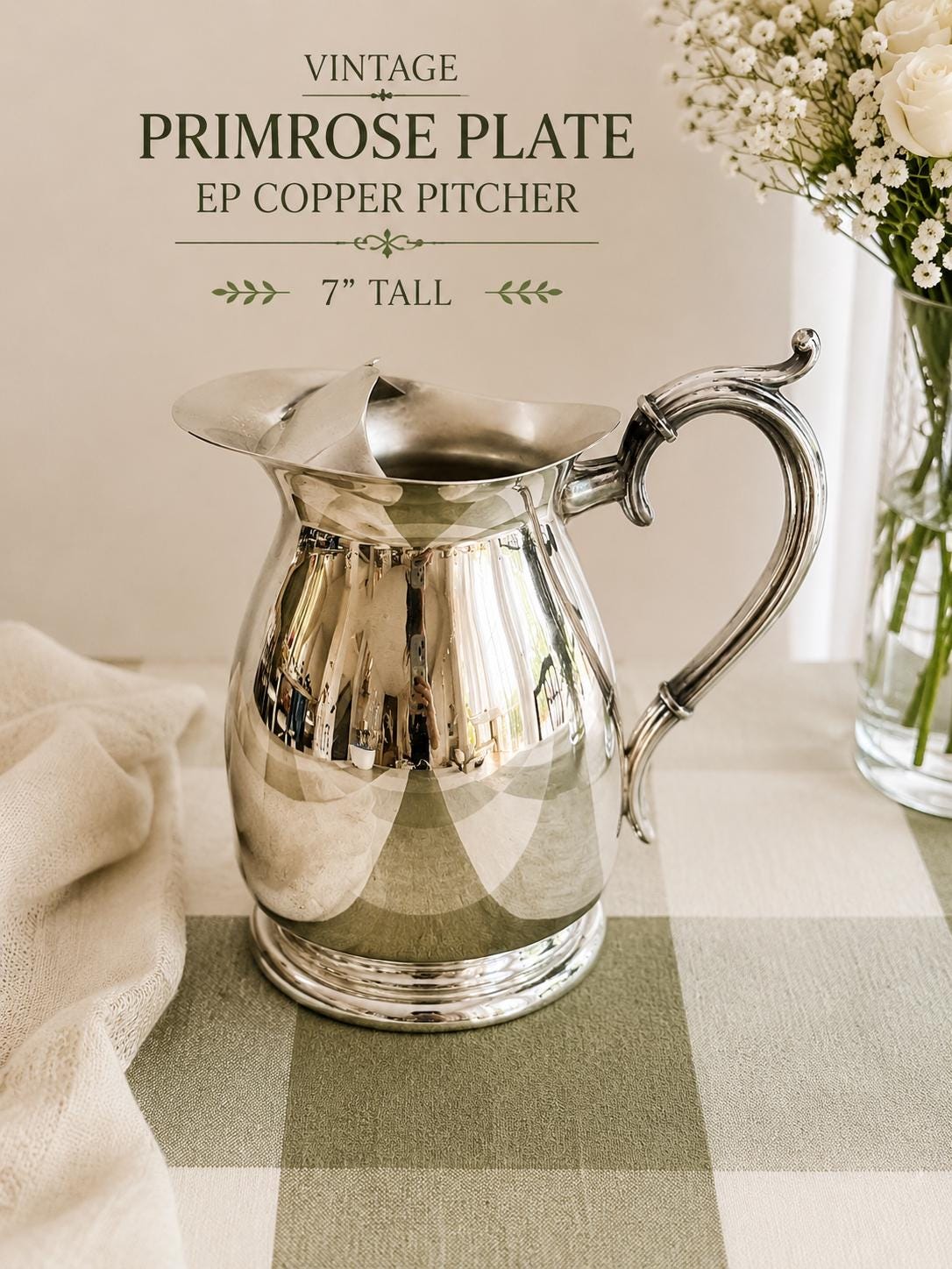 Vintage Silver-Plated Pitchers – Elegant Footed Design – Sold Individually