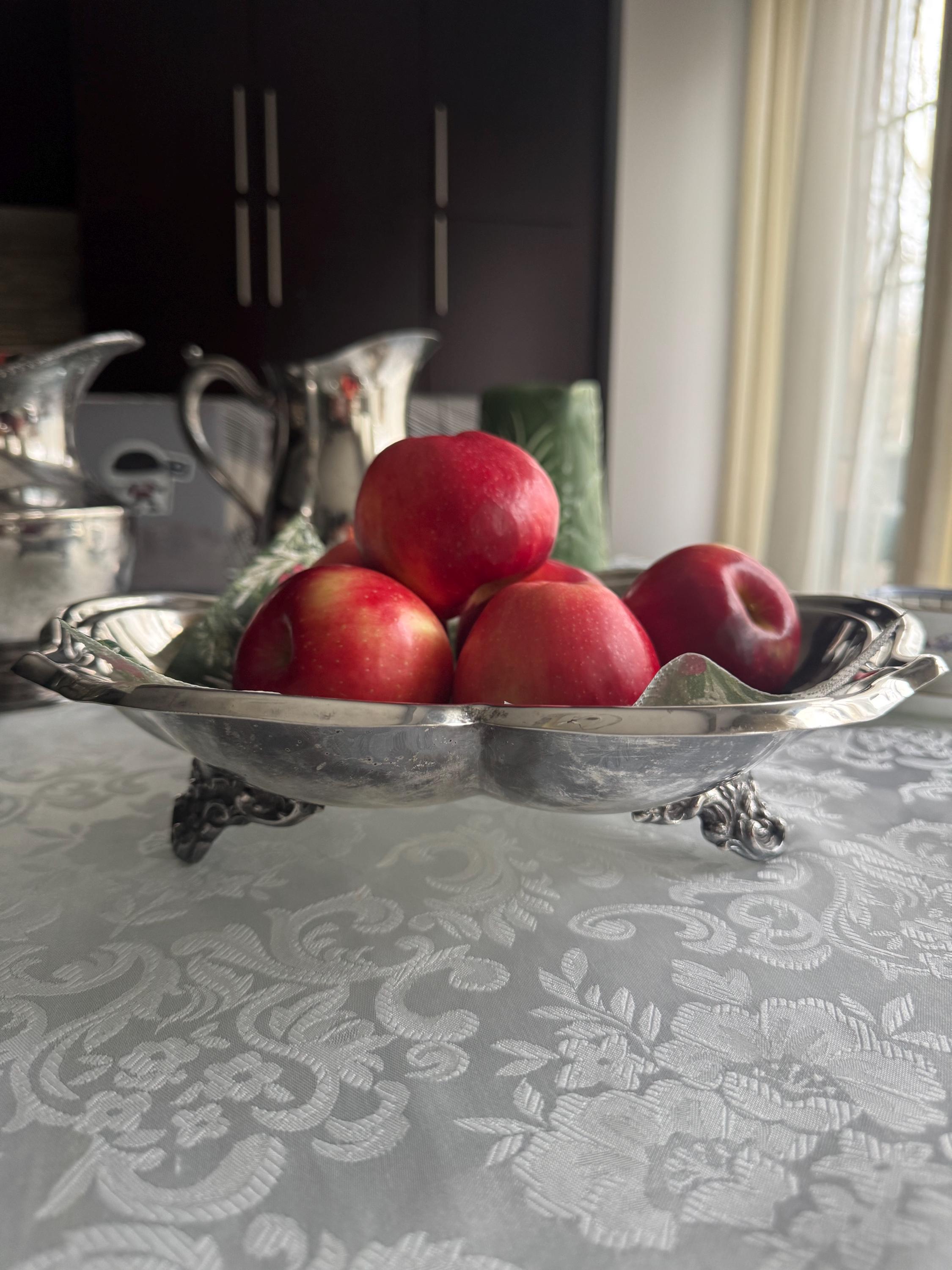 Ornate Viking Plate Footed Fruit Bowl – 12” Wide –  Made in Canada
