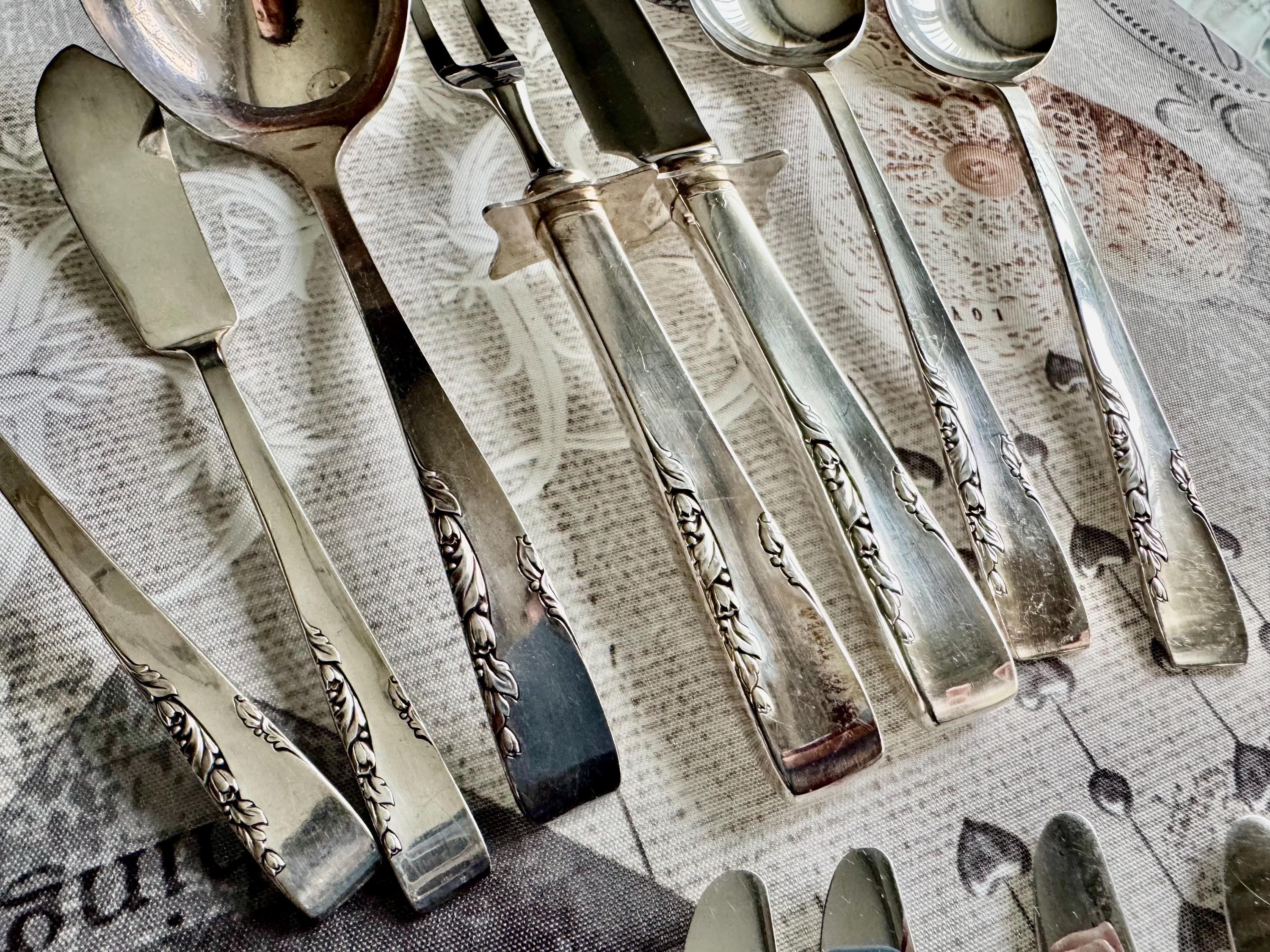 Vintage 1881 Rogers “Proposal” Silverware Set — Serving Set with Carving Knife