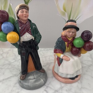 Royal Doulton Balloon Sellers Figurines, Hand-Painted English Porcelain, Vintage Collectible image 3