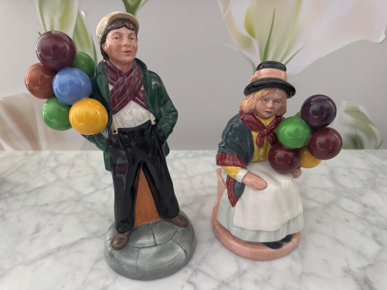 Royal Doulton Balloon Sellers Figurines, Hand-Painted English Porcelain, Vintage Collectible image 3