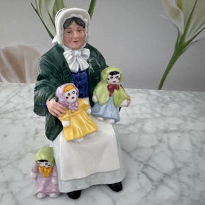 Royal Doulton Balloon Sellers Figurines, Hand-Painted English Porcelain, Vintage Collectible The Rag Doll Seller