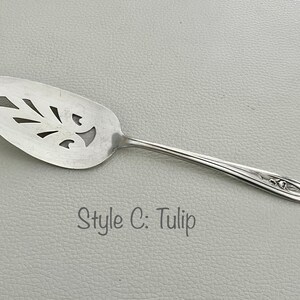 Vintage Perforated Silver Plated Cake Pie Servers - Sold Individually - Pick your favorite Style C: Tulip
